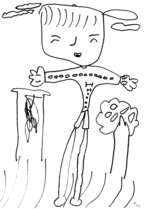 つながった輪郭線で描く
