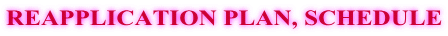 REAPPLICATION PLAN, SCHEDULE