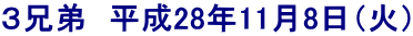 ３兄弟　平成28年11月8日（火）