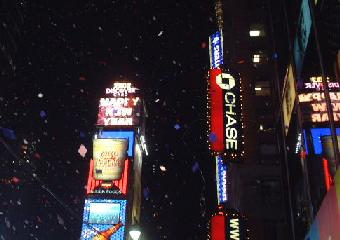 the board says Happy New Year