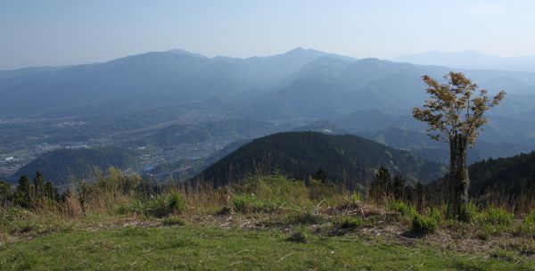 山頂から箱根連山、愛鷹連峰(右奥)