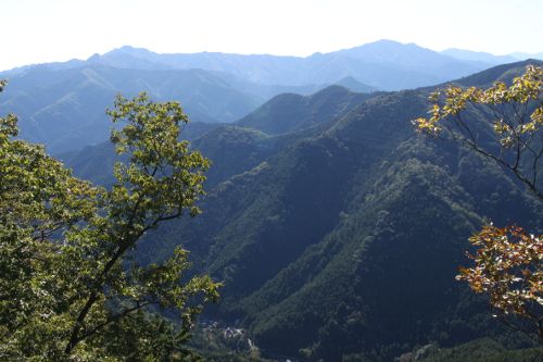 大岳山と御前山を遠望する