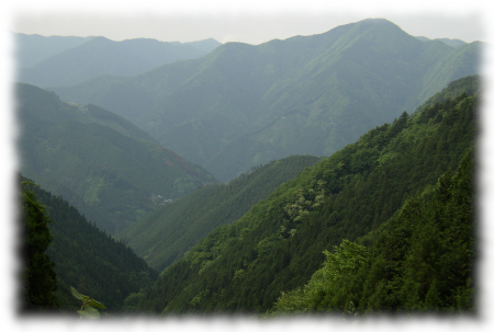 奥多摩・御前山より本仁多山を望む