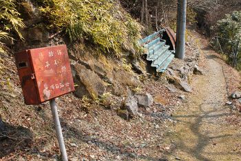 山腹の生活道
