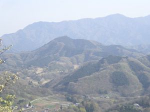 名倉金剛山より丹沢主脈(後)、峰山(中央)