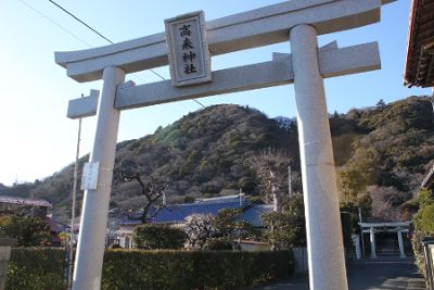 高来神社参道から見上げる高麗山