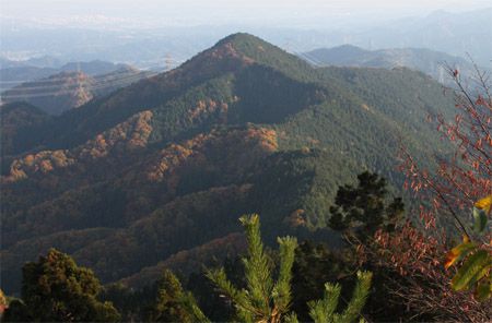 日の出山から麻生山を望む。右手奥に金比羅尾根が続く