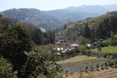 風祭駅北東より白銀山方面の外輪山を望む