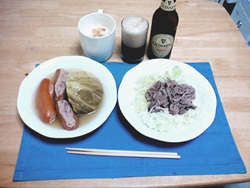 ギネスと夕食