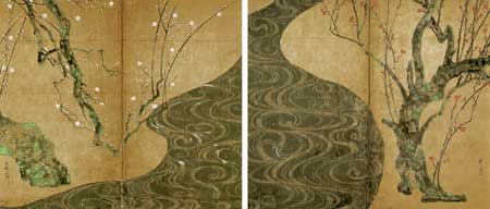 紅白梅図屏風