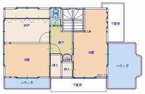 大規模リフォームの平面図2階