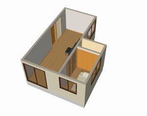 CAD増築の鳥瞰図です