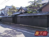Ａ様邸名古屋市中村区　木製板塀、門　防虫防腐着色
