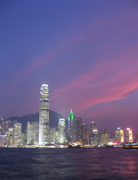 夕暮れの香港