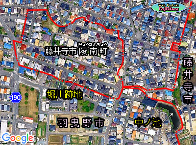 ⑧中ノ池と堀川跡地の様子