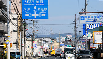 ④ 重複する府道１２号堺大和高田線(西より)