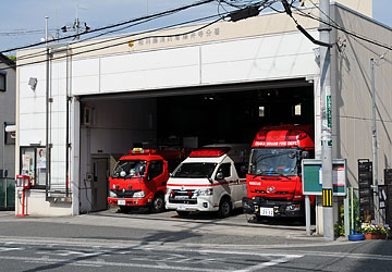 柏原羽曳野藤井寺消防組合消防署藤井寺分署(西より)
