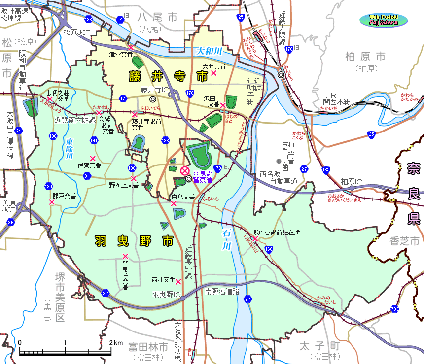 ③羽曳野警察署管内図