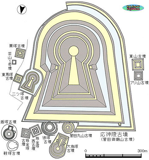 ⑧ 誉田御廟山古墳と周囲の小古墳群