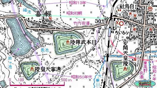 ⑧ 白鳥陵(前の山古墳)周辺の交通網の変化
