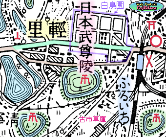 ⑨ 白鳥陵周辺の様子《昭和９年発行地形図》