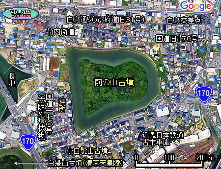 ④ 真上から見た誉田御廟山古墳