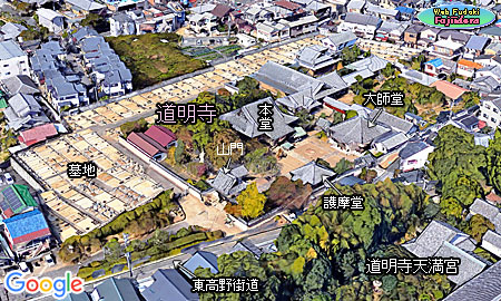 8) ３Ｄ化画像で見る疑似鳥瞰写真の道明寺(南東より)