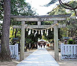 ① 辛國神社の二ノ鳥居(東より)