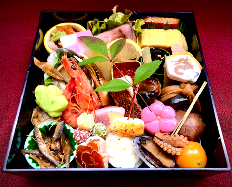 写真：おせち料理＜一段・木製＞