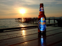 Tiger beerと夕日