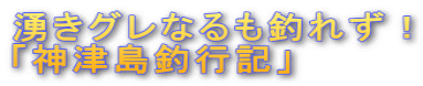 湧きグレなるも釣れず! 「神津島釣行記」