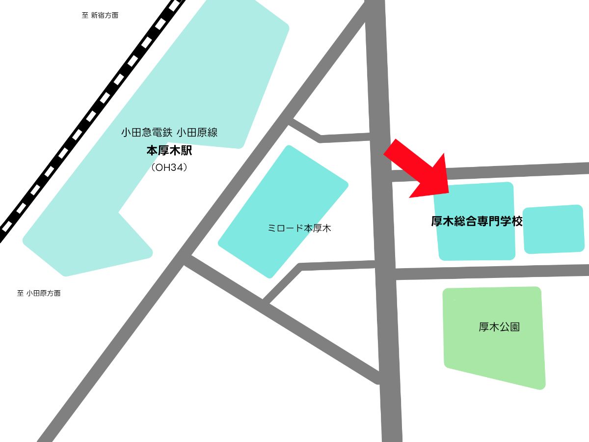 言友会関東ブロック大会2023 本厚木駅からのアクセスマップ