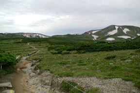 黒岳石室付近から北鎮岳方面