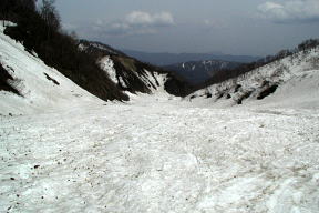 大雪渓尻尾のスロープ