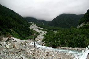 登山道取付きから行く手をのぞむ