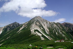 三俣小屋と鷲羽岳