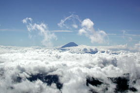 北岳からは富士山が