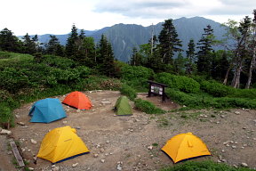 西穂山荘のテント場