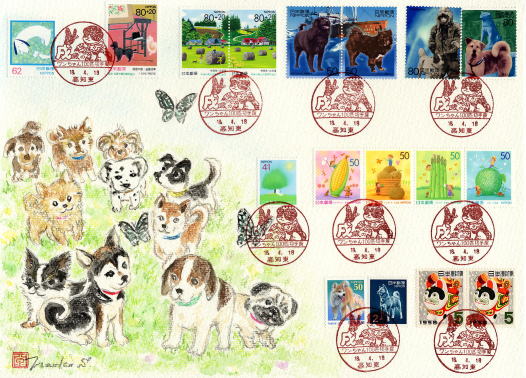 戌歳のワンちゃん100匹切手展 原画