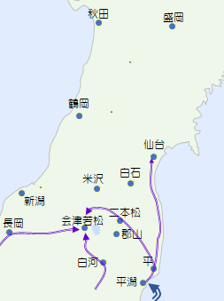 東北･越後戦争略図