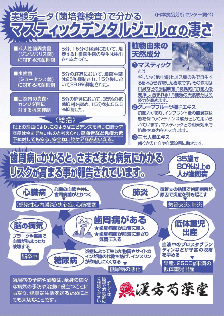 マスティック　漢方芍薬堂　歯周病　上郡町