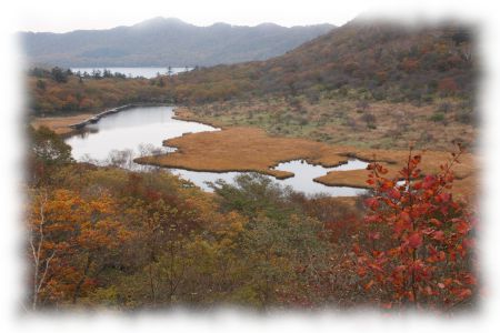 赤城山、覚満淵。奥は大沼。