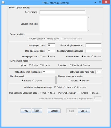 新規サーバ作成ウィンドウ&nbsp;2ページ目